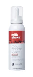 colored whipped cream leave in light red