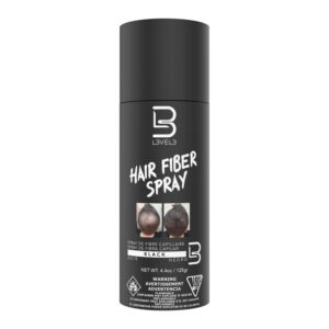 hair fiber spray, black hair spray, thicker hair, bald spots, balding